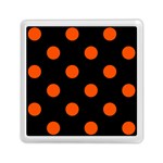 Polka Dots - Tangelo Orange on Black Memory Card Reader with Storage (Square)