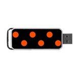 Polka Dots - Tangelo Orange on Black Portable USB Flash (One Side)