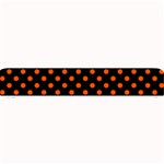 Polka Dots - Tangelo Orange on Black Small Bar Mat