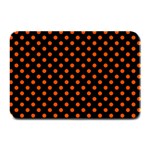 Polka Dots - Tangelo Orange on Black Plate Mat