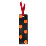 Polka Dots - Tangelo Orange on Black Small Book Mark