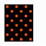 Polka Dots - Tangelo Orange on Black Small Garden Flag (Two Sides)