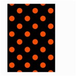 Polka Dots - Tangelo Orange on Black Large Garden Flag (Two Sides)