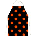 Polka Dots - Tangelo Orange on Black Full Print Apron