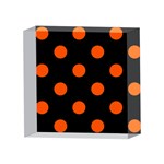 Polka Dots - Tangelo Orange on Black 4 x 4  Acrylic Photo Block