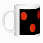 Polka Dots - Tangelo Orange on Black Night Luminous Mug