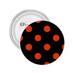 Polka Dots - Tangelo Orange on Black 2.25  Button