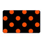 Polka Dots - Tangelo Orange on Black Magnet (Rectangular)