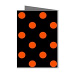 Polka Dots - Tangelo Orange on Black Mini Greeting Cards (Pkg of 8)