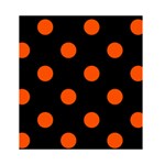 Polka Dots - Tangelo Orange on Black Greeting Card 4.5  x 6 