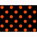 Polka Dots - Tangelo Orange on Black 5  x 7  Photo Cards