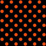 Polka Dots - Tangelo Orange on Black ScrapBook Page 8  x 8 