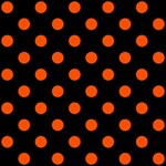 Polka Dots - Tangelo Orange on Black ScrapBook Page 12  x 12 