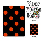 Polka Dots - Tangelo Orange on Black Multi-purpose Cards (Rectangle)