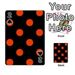 Polka Dots - Tangelo Orange on Black Playing Cards 54 Designs