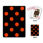 Polka Dots - Tangelo Orange on Black Playing Cards Single Design