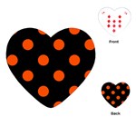 Polka Dots - Tangelo Orange on Black Playing Cards (Heart)