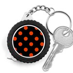 Polka Dots - Tangelo Orange on Black Measuring Tape