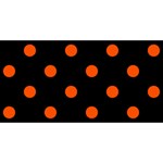 Polka Dots - Tangelo Orange on Black YOU ARE INVITED 3D Greeting Card (8x4)