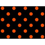 Polka Dots - Tangelo Orange on Black Birthday Cake 3D Greeting Card (7x5)