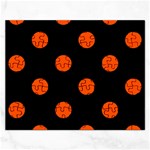 Polka Dots - Tangelo Orange on Black Jigsaw Puzzle (Rectangular)