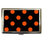 Polka Dots - Tangelo Orange on Black Cigarette Money Case