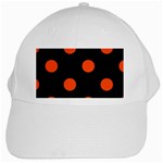 Polka Dots - Tangelo Orange on Black Black Cap