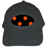 Polka Dots - Tangelo Orange on Black Black Cap