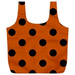 Polka Dots - Black on Burnt Orange Full Print Recycle Bag (XL)