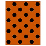 Polka Dots - Black on Burnt Orange Drawstring Bag (Small)