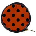 Polka Dots - Black on Burnt Orange Mini Makeup Bag