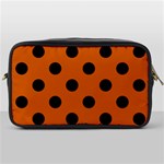 Polka Dots - Black on Burnt Orange Toiletries Bag (One Side)