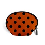 Polka Dots - Black on Burnt Orange Accessory Pouch (Small)