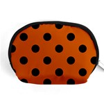 Polka Dots - Black on Burnt Orange Accessory Pouch (Medium)