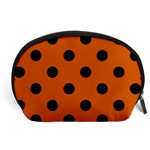 Polka Dots - Black on Burnt Orange Accessory Pouch (Large)