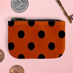 Polka Dots - Black on Burnt Orange Mini Coin Purse