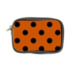 Polka Dots - Black on Burnt Orange Coin Purse