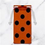 Polka Dots - Black on Burnt Orange Jewelry Bag