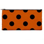 Polka Dots - Black on Burnt Orange Pencil Case