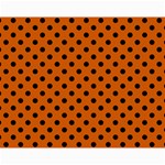 Polka Dots - Black on Burnt Orange Collage 11  x 14 