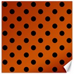 Polka Dots - Black on Burnt Orange Canvas 12  x 12 