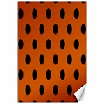 Polka Dots - Black on Burnt Orange Canvas 12  x 18 