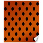 Polka Dots - Black on Burnt Orange Canvas 20  x 24 