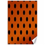 Polka Dots - Black on Burnt Orange Canvas 20  x 30 