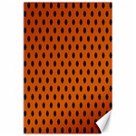 Polka Dots - Black on Burnt Orange Canvas 24  x 36 