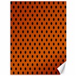 Polka Dots - Black on Burnt Orange Canvas 36  x 48 