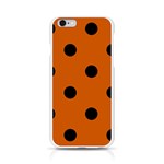 Polka Dots - Black on Burnt Orange Apple iPhone 6/6S Silicone Case (Transparent)