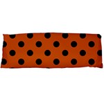 Polka Dots - Black on Burnt Orange Body Pillow Case (Dakimakura) (One Side)