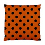 Polka Dots - Black on Burnt Orange Standard Cushion Case (Two Sides)