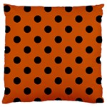 Polka Dots - Black on Burnt Orange Standard Flano Cushion Case (Two Sides)